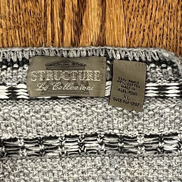 Vintage Structure Le Collezioni Sweater Vest Men's XL Zip Up Grandpa Striped - Picture 5 of 7